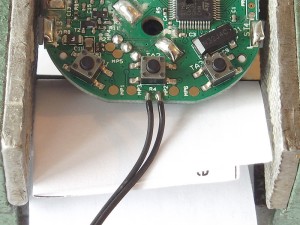 Then solder a wire to each of the pads. Requires lots of flux and a steady hand :-)